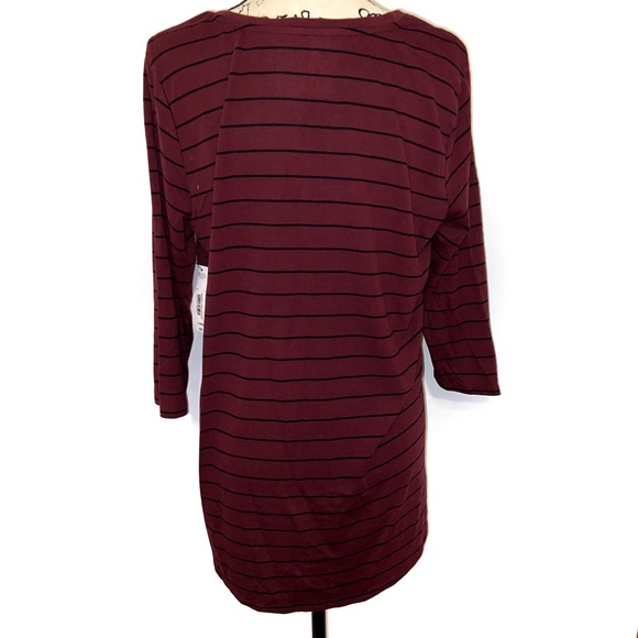 NWT Ana rusty brown black stripe tunic‎ shirt - Picture 4 of 10